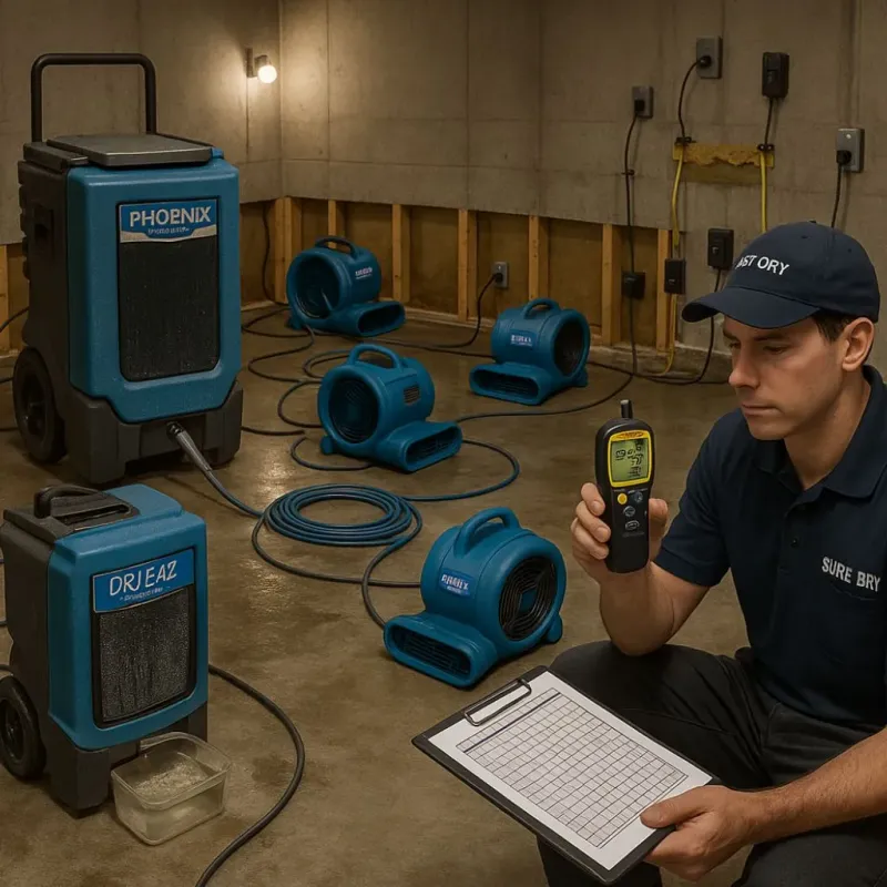 Structural Drying and Dehumidification process in Williamstown, PA
